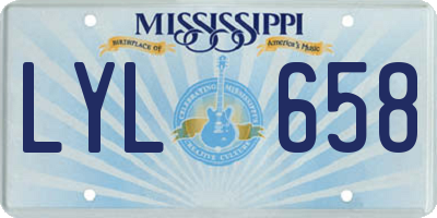 MS license plate LYL658