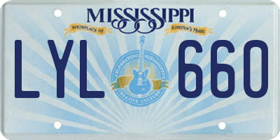 MS license plate LYL660
