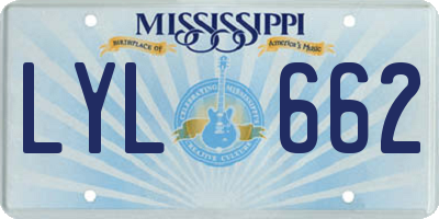 MS license plate LYL662
