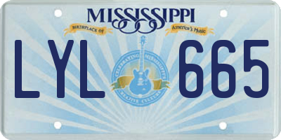 MS license plate LYL665