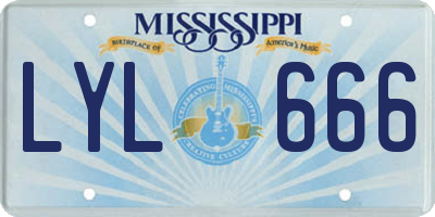 MS license plate LYL666