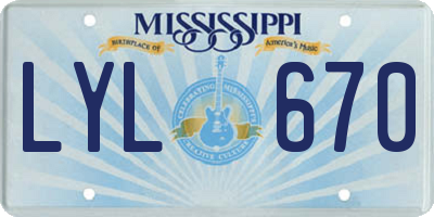 MS license plate LYL670