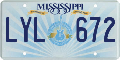 MS license plate LYL672