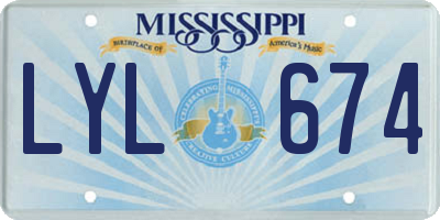MS license plate LYL674