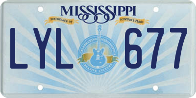 MS license plate LYL677