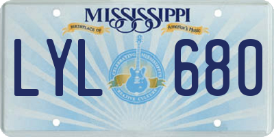 MS license plate LYL680