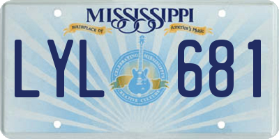 MS license plate LYL681