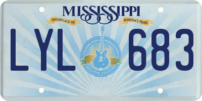 MS license plate LYL683