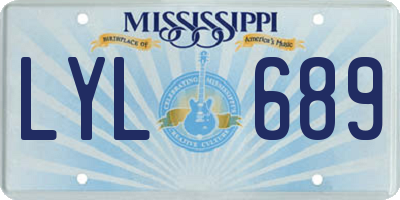MS license plate LYL689
