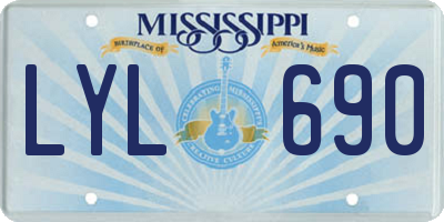 MS license plate LYL690