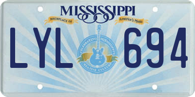 MS license plate LYL694
