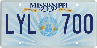 MS license plate LYL700