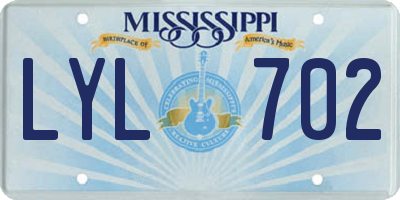 MS license plate LYL702