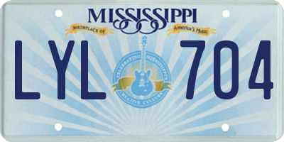 MS license plate LYL704