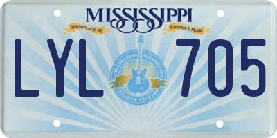 MS license plate LYL705