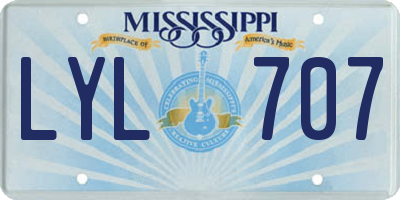 MS license plate LYL707