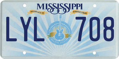 MS license plate LYL708