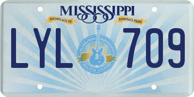 MS license plate LYL709
