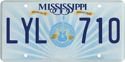 MS license plate LYL710