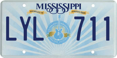 MS license plate LYL711