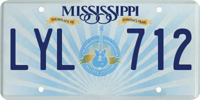 MS license plate LYL712