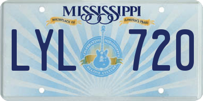 MS license plate LYL720