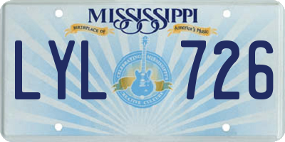 MS license plate LYL726