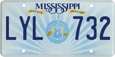 MS license plate LYL732