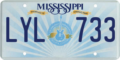 MS license plate LYL733
