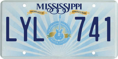 MS license plate LYL741