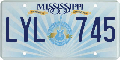 MS license plate LYL745