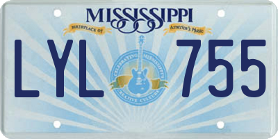 MS license plate LYL755