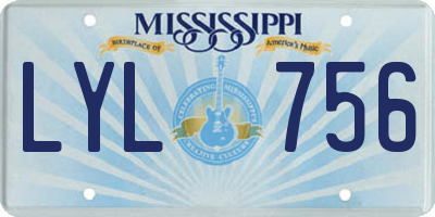 MS license plate LYL756