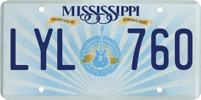 MS license plate LYL760