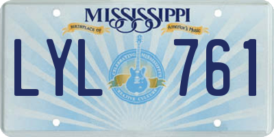 MS license plate LYL761