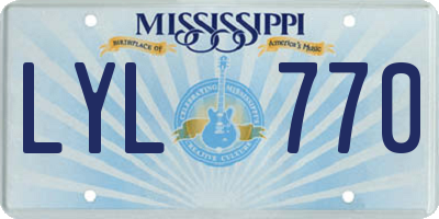 MS license plate LYL770