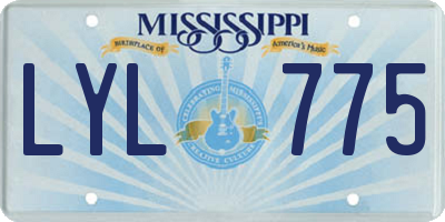 MS license plate LYL775