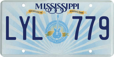 MS license plate LYL779