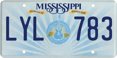 MS license plate LYL783