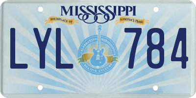 MS license plate LYL784