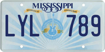MS license plate LYL789