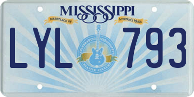 MS license plate LYL793