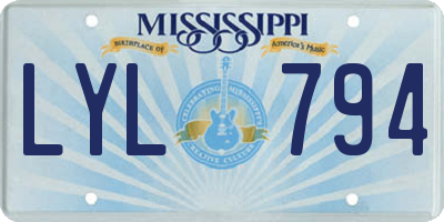 MS license plate LYL794