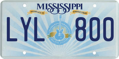MS license plate LYL800