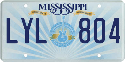 MS license plate LYL804