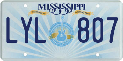 MS license plate LYL807