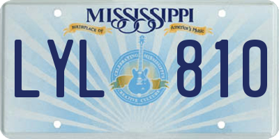 MS license plate LYL810
