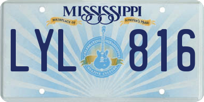 MS license plate LYL816