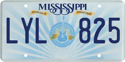 MS license plate LYL825