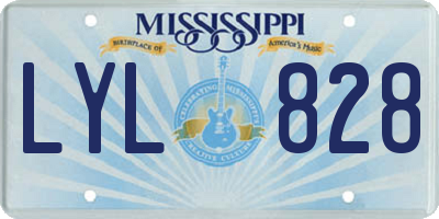 MS license plate LYL828
